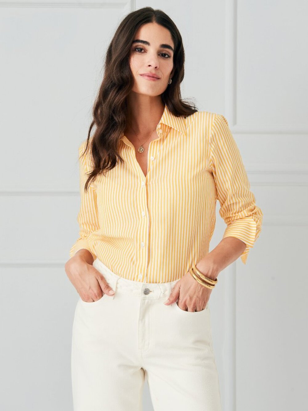 J McLaughlin Sloane Shirt in Stripe NEW